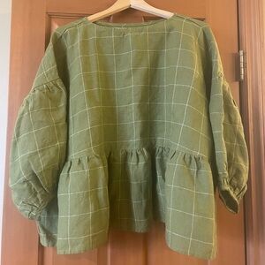 notPERFECTLINEN Ochre Linen Top